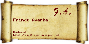 Frindt Avarka névjegykártya